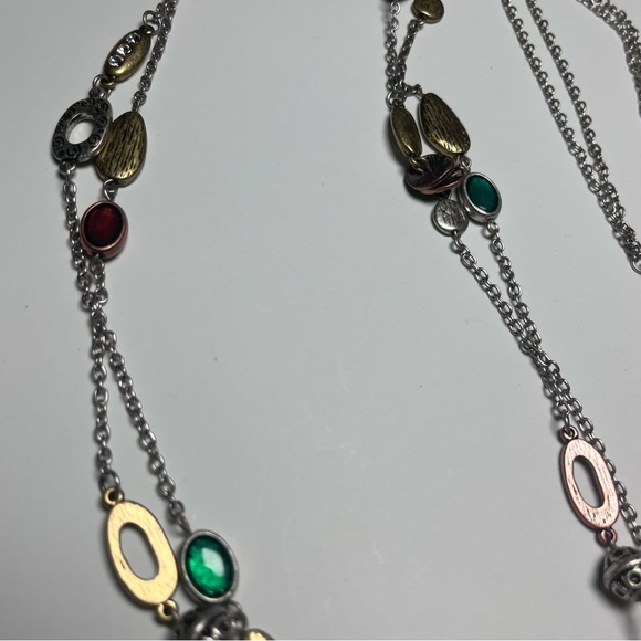 Long length 2-strands gold & colored jewels/18” - Picture 8 of 12